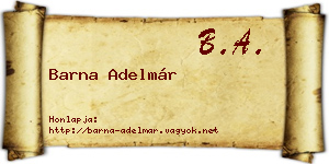 Barna Adelmár névjegykártya